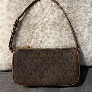 Michael Kors Dark Brown Monogram Shoulder Bag